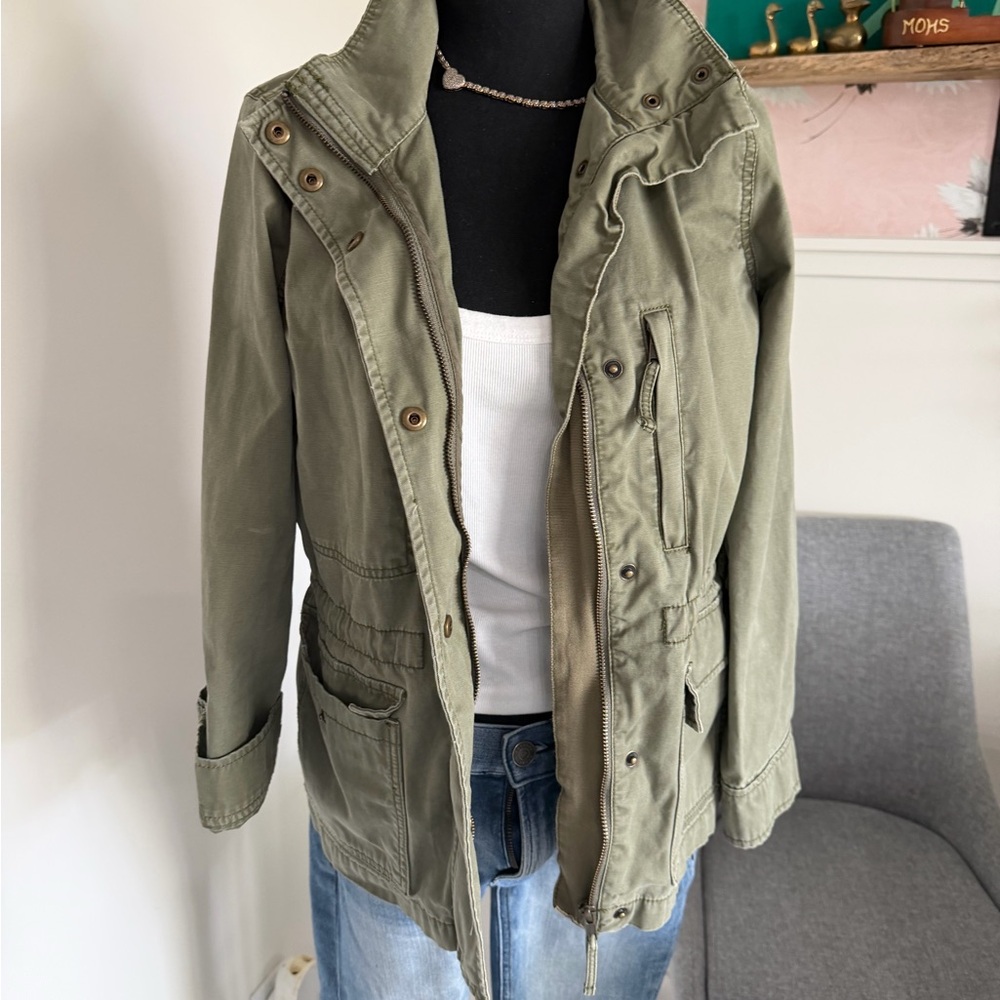 Madewell Olive Green Utility Jacket, size Small Woman’s 100 Cotton Army Military